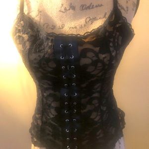 Express black lace up corset.